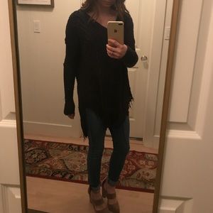 Chunky black knit Free People sweater